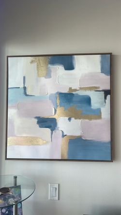 Abstract Canvas Wall Art with Gold Accents