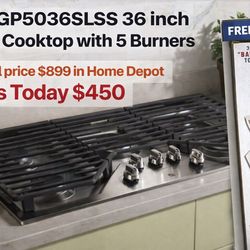 GE JGP5036SLSS 36 inch Gas Cooktop with 5 Burners