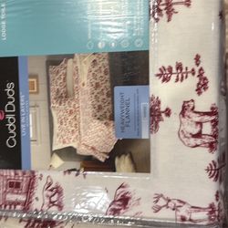 NEW Cuddl Duds Heavyweight Fleece Sheet Set – Lodge Print  