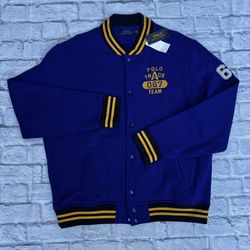 NWT Polo Ralph Lauren Fleece Track Team Letterman Jacket Men's XL