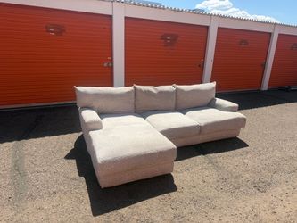 White Cream Cloud Sectional Couch - FREE DELIVERY
