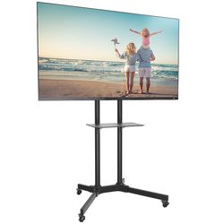 Rolling TV Floor Stand with Shelf
