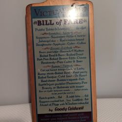 Vintage HOTEL MENU Board 