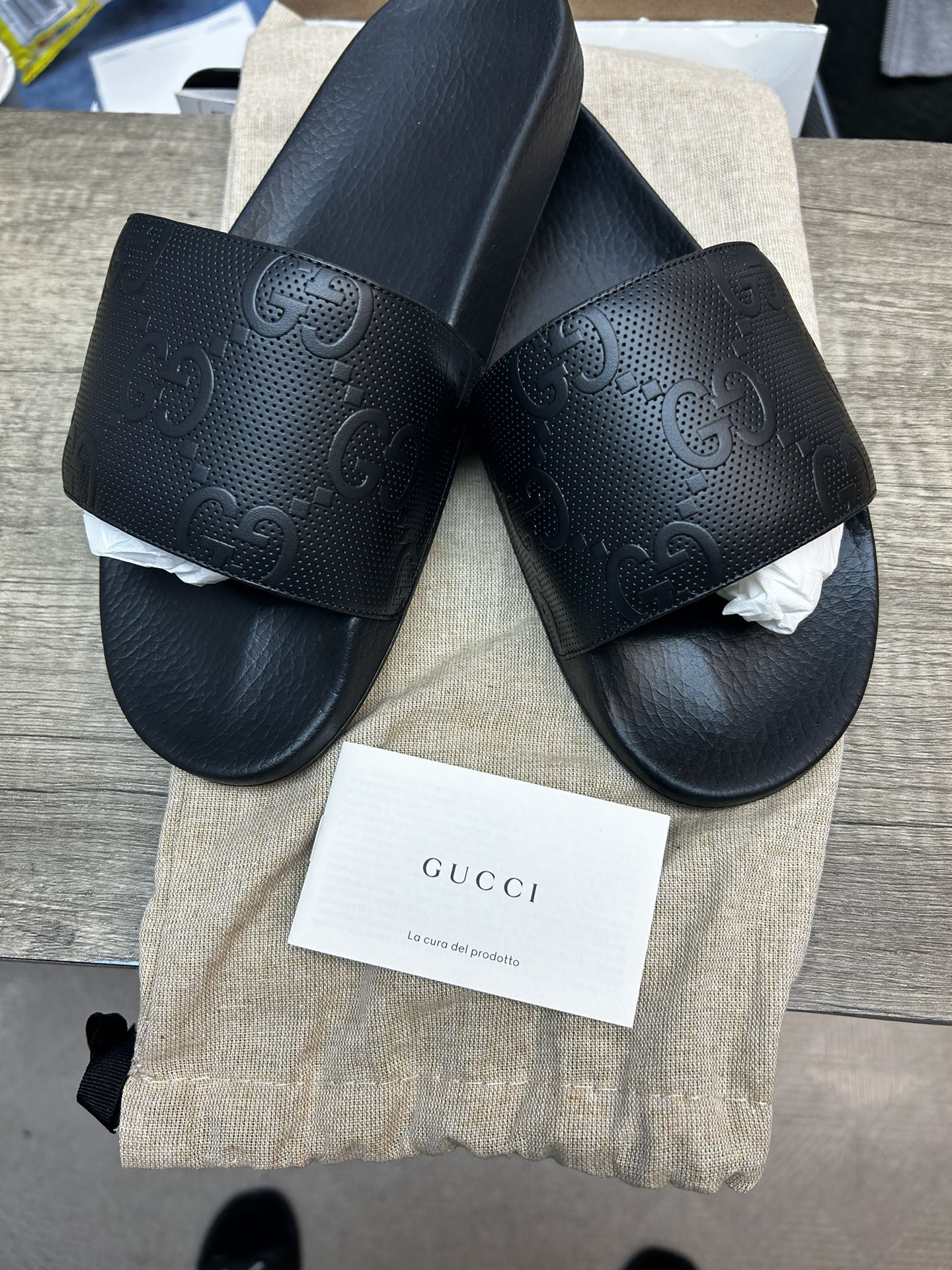 Gucci Men’s Pursuit GG Slide Sandals