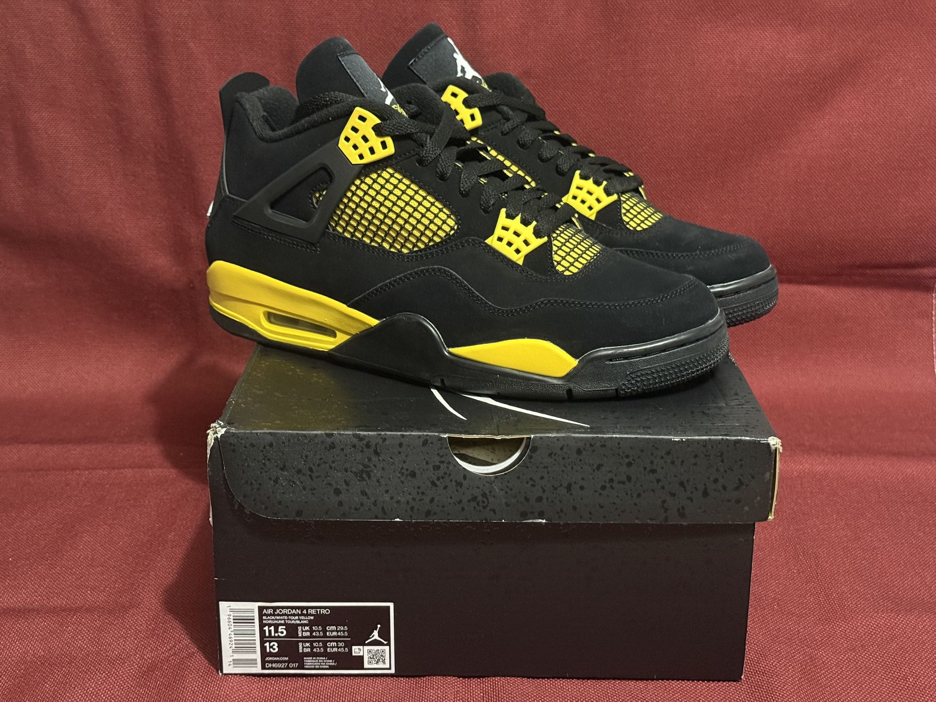 Size 11.5 — Air Jordan 4 Retro Thunder 2023 (Brand New)