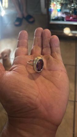 Vintage 18k amethyst and baby pearls