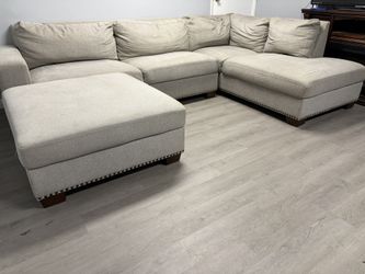 Thomasville Sectional Couch And Ottoman