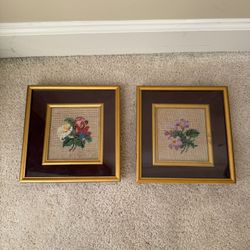 Handmade Cross-Stitch Flower Scenery Set 