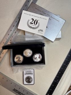 2006 American Eagle 20th Anniversary 3-Coin Silver Set (w/ Box & COA)