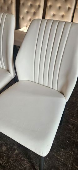 Pair of White Modern Dining Chairs