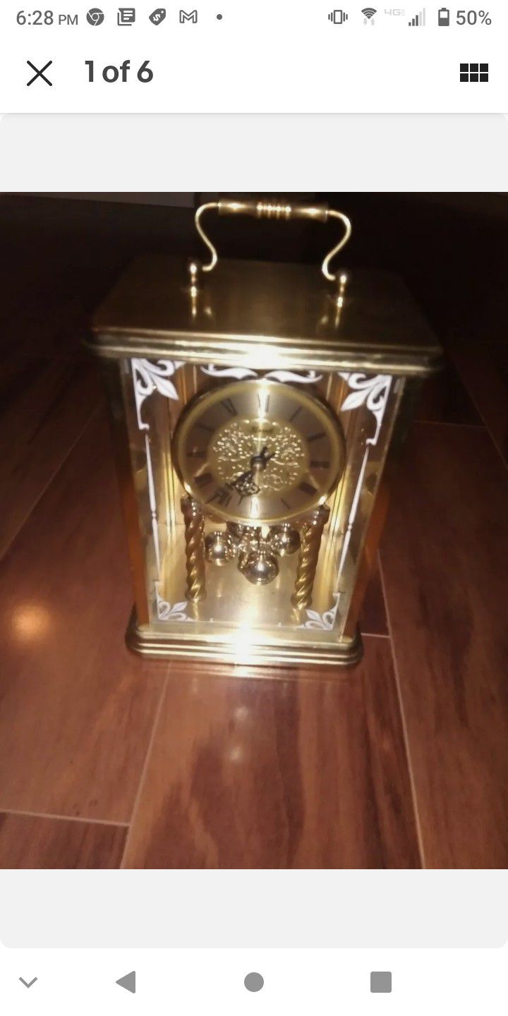 Hermle Mantel Clock With Chime & Movement Beautiful Perfect Condition