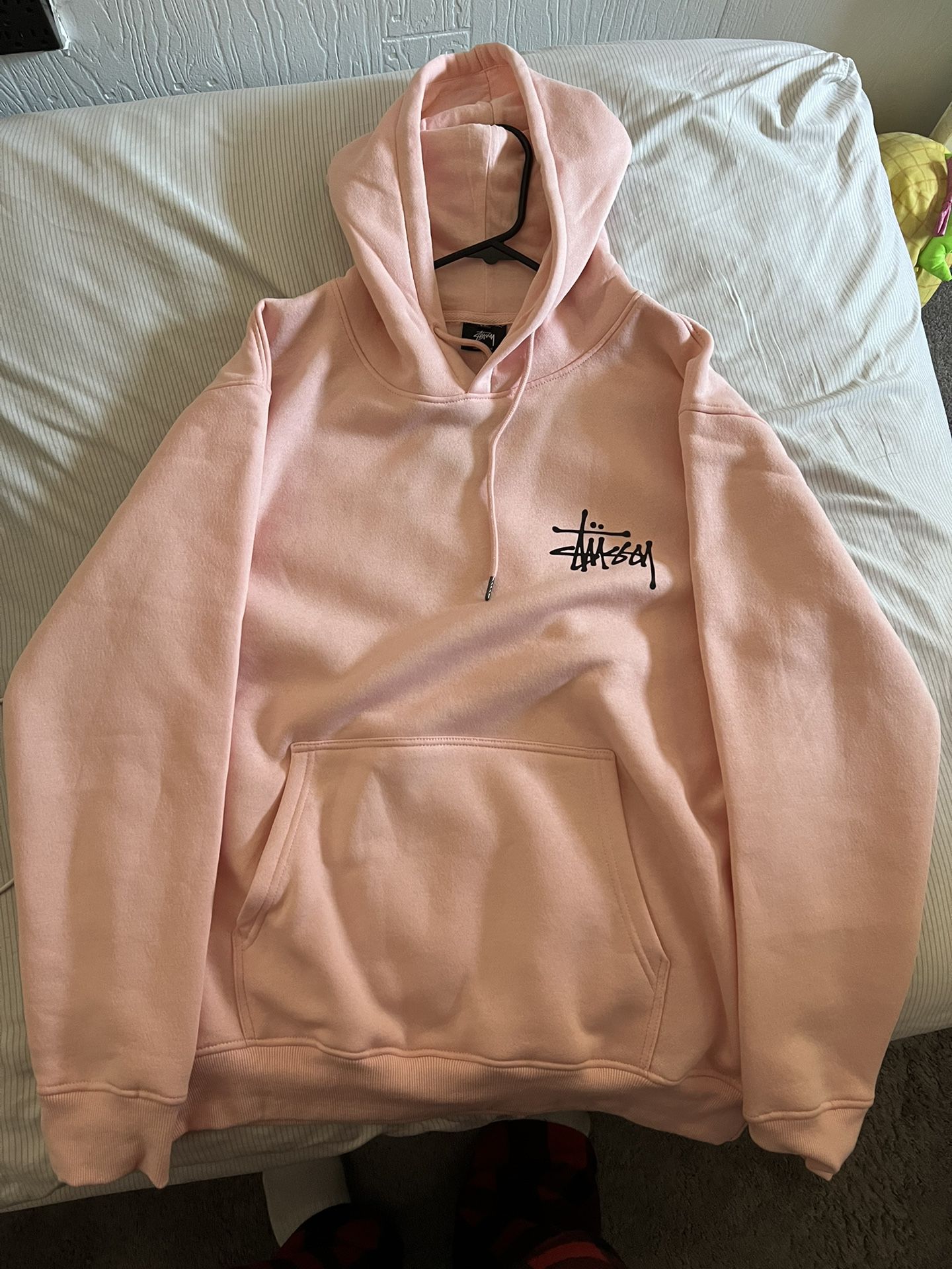 pink stussy hoodie