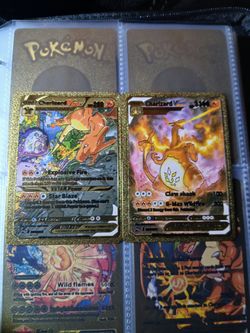 Charizard Fan-Art Gold Foil Display Cards 