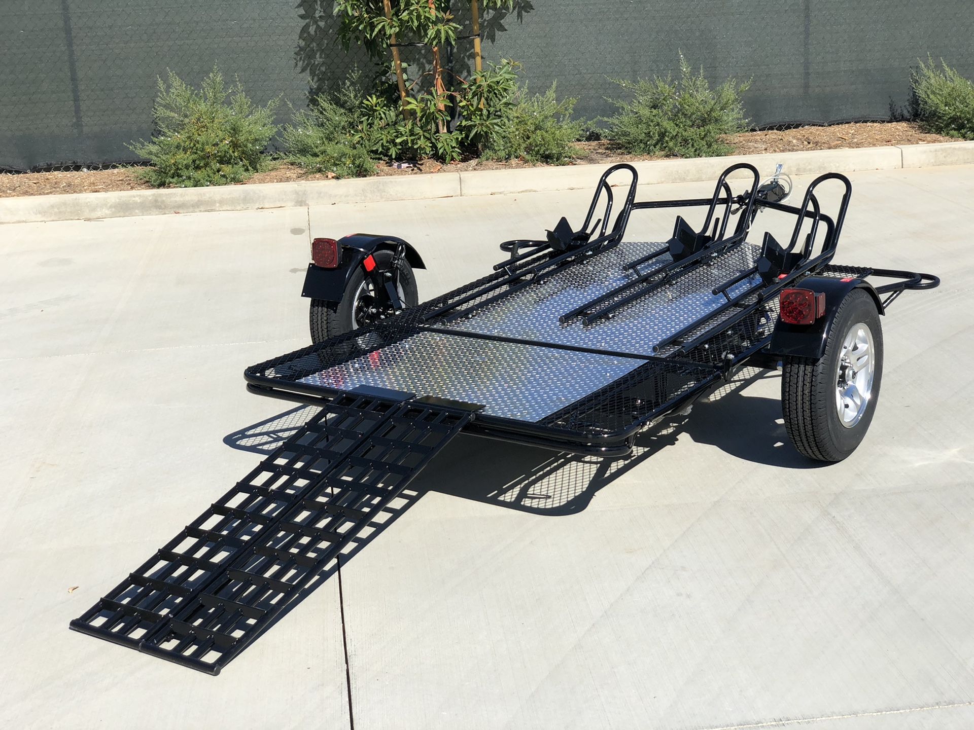 Three Rail Motorcycle Trailer for Harley Davidson Ducati golf carts utility atv