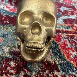 Metal Gold Skull Decor 