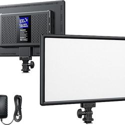 19.5W LED Video Soft Light Panel, 650Lux/m Camera Panel Light Built-in 2* 4000mAh Batteries, CRI>95 3(contact info removed)K Photography Studio Lights