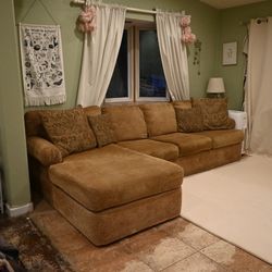 Gold-Toned Chaise Sectional