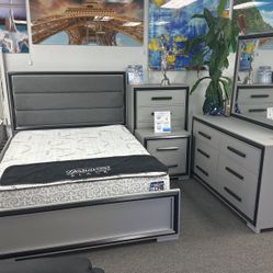 Labor Day Pre Offer🚨Beautiful Grey 5pc Bedroom Furniture Set Available Great Deal $799