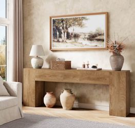 (Small damage) -86-Inch Extra Long Console Table For Entryway, Wooden Behind Couch Table Narrow