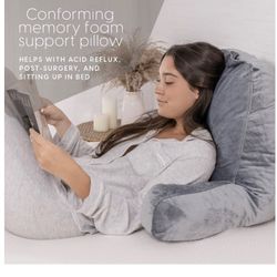 Milliard Reading Pillow, Back Pillow for Bed Sitting Up, Back Chair
Cushion with Arms for Adults and Kids,