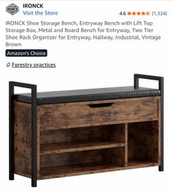 Entryway Bench with Lift Top Storage Box