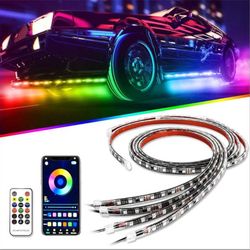     4PCS RGB LED Underglow Lights for Cars with Wireless Remote  