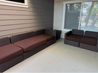 Brown outdoor patio set