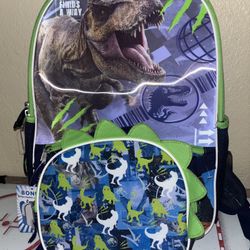 Jurassic Boys Backpack With Lunch Box 