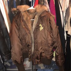 Vintage Baby Phat Fur Jacket Brown