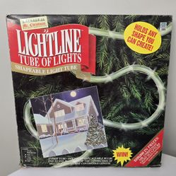 Vtg Mr. Christmas Lightline 25' Clear Tube Of Lights Shapeable Light Tube READ