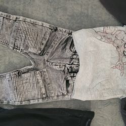 Baby Pants .2 Pair...sz 2..grayish Jeans N Black..joggers
