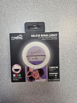 NEW Supersonic RGB Selfie Ring Light – Rechargeable Clip-On Light