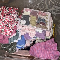 Bin Full Of Baby Girl Clothes 