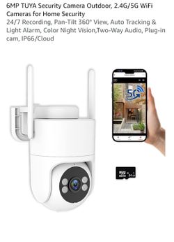 6MP Outdoor Smart Security Camera - Tuya WiFi 360° Pan/Tilt (New in Box)