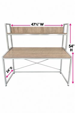 Desk with build in shelf