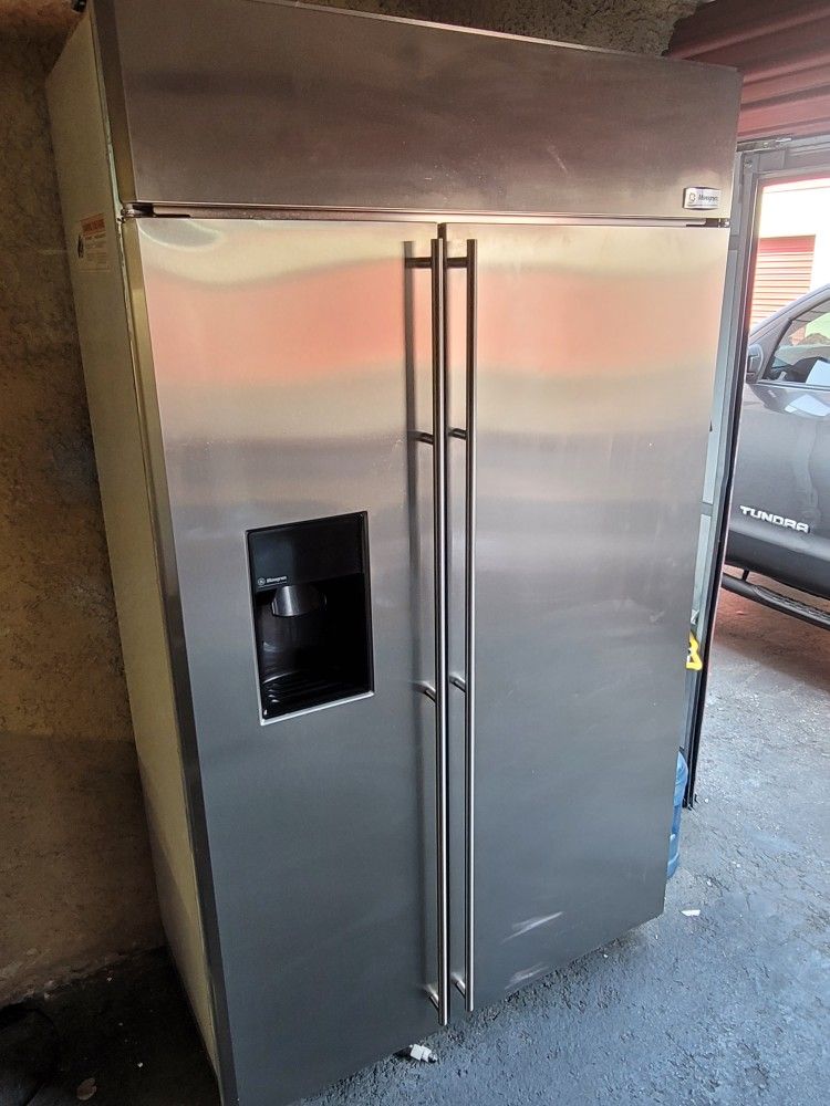 GE Monogram 48" Wide Stainless Steel Built-in Side By Side Refrigerator