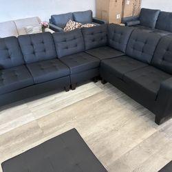 $10 Down Take Home- Black Sectional- Ask For Price 