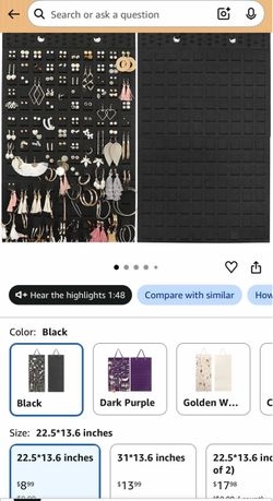 Hanging earrings organizer and holder