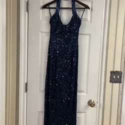 Black & Blue Formal Sequin Gown