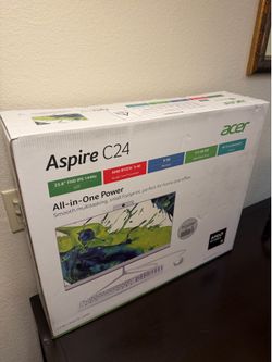 Acer Aspire C24 AIO Desktop, 23.8" Full HD IPS, AMD Ryzen 5 7520U Quad-Core Processor, AMD Radeon 610M Graphics, 8GB LPDDR5 Onboard Memory, 512GB M.2 