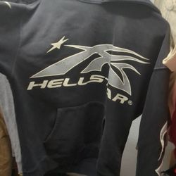 Gray And Black Hellstar Hoodie 