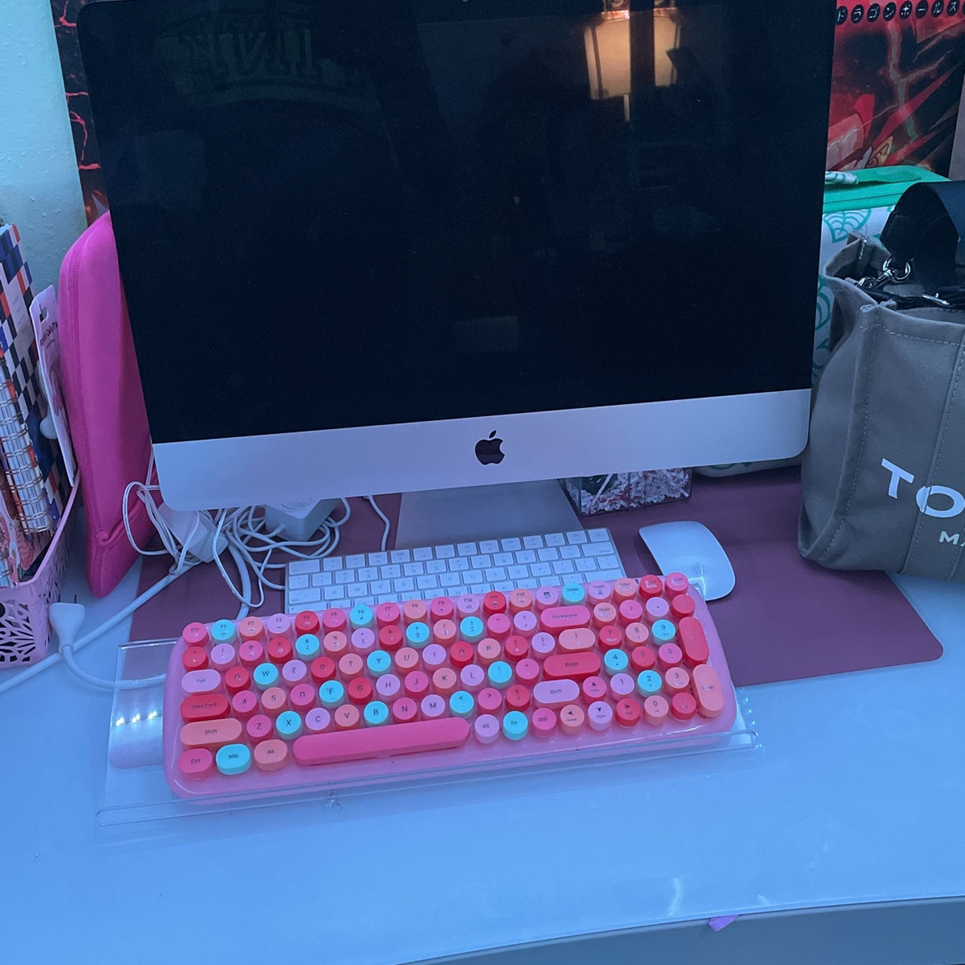 Mac Desktop And Two Wireless Keyboard And Mouse