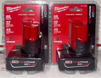 Milwaukee M12 XC6.0 Battery Set of 2! NOT NEGOTIABLE