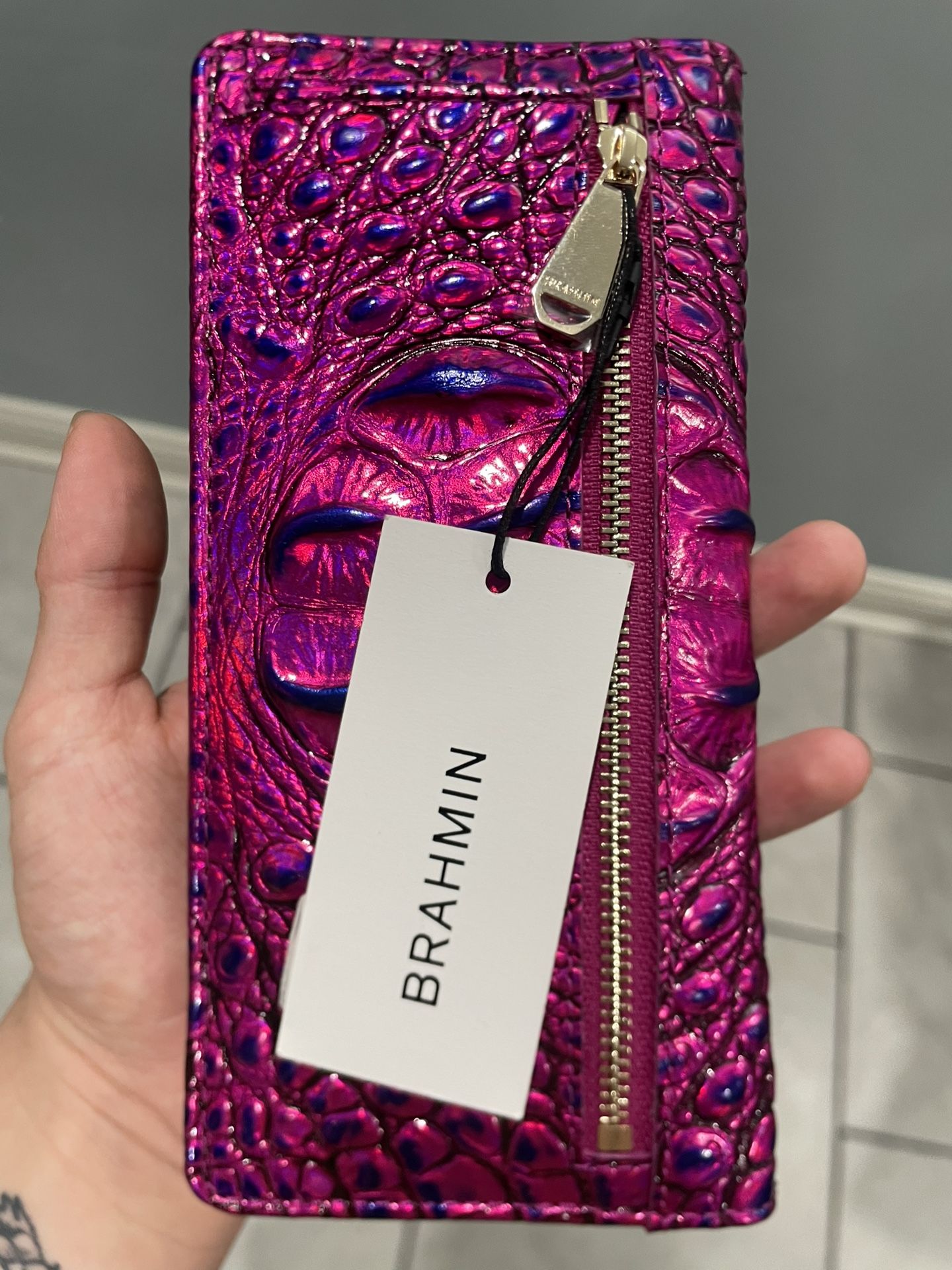 BRAHMIN VIOLET LEATHER WALLET