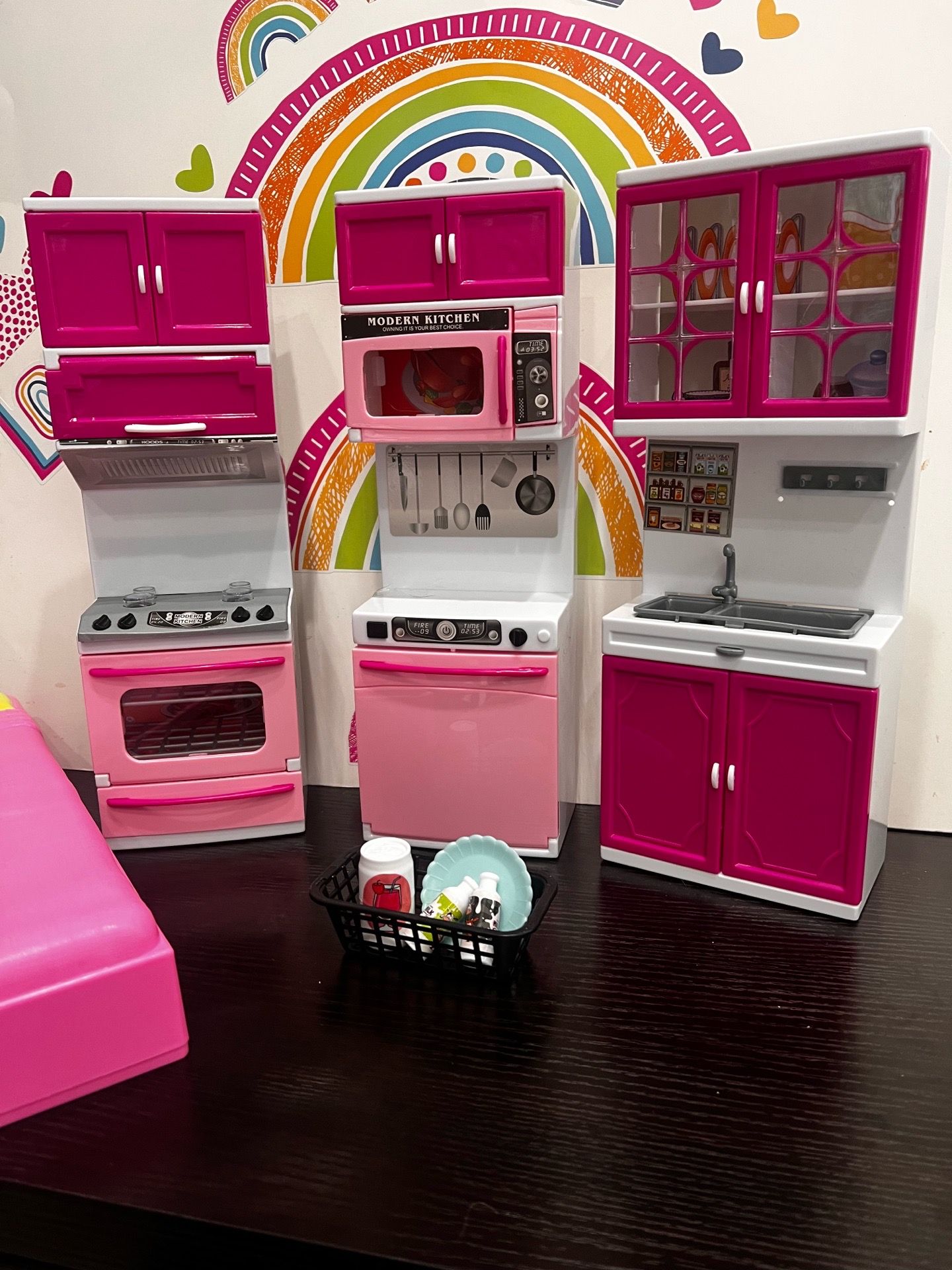 BARBIE KITCHEN FURNITURE - 3-PIECE AND A BED