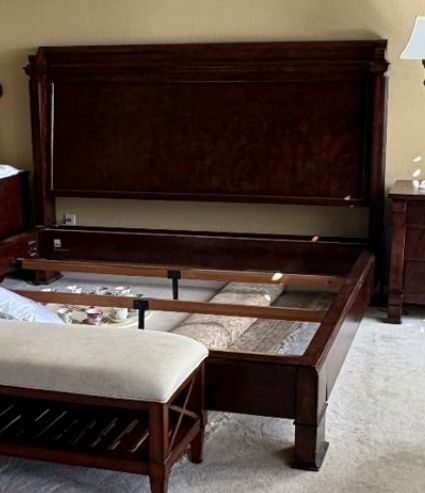 King Bed frame, Armoire, And One Night Stand. High Quality Bernhardt. Delivery Available For A fee -