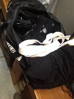 Size four karate gi and sparing gear