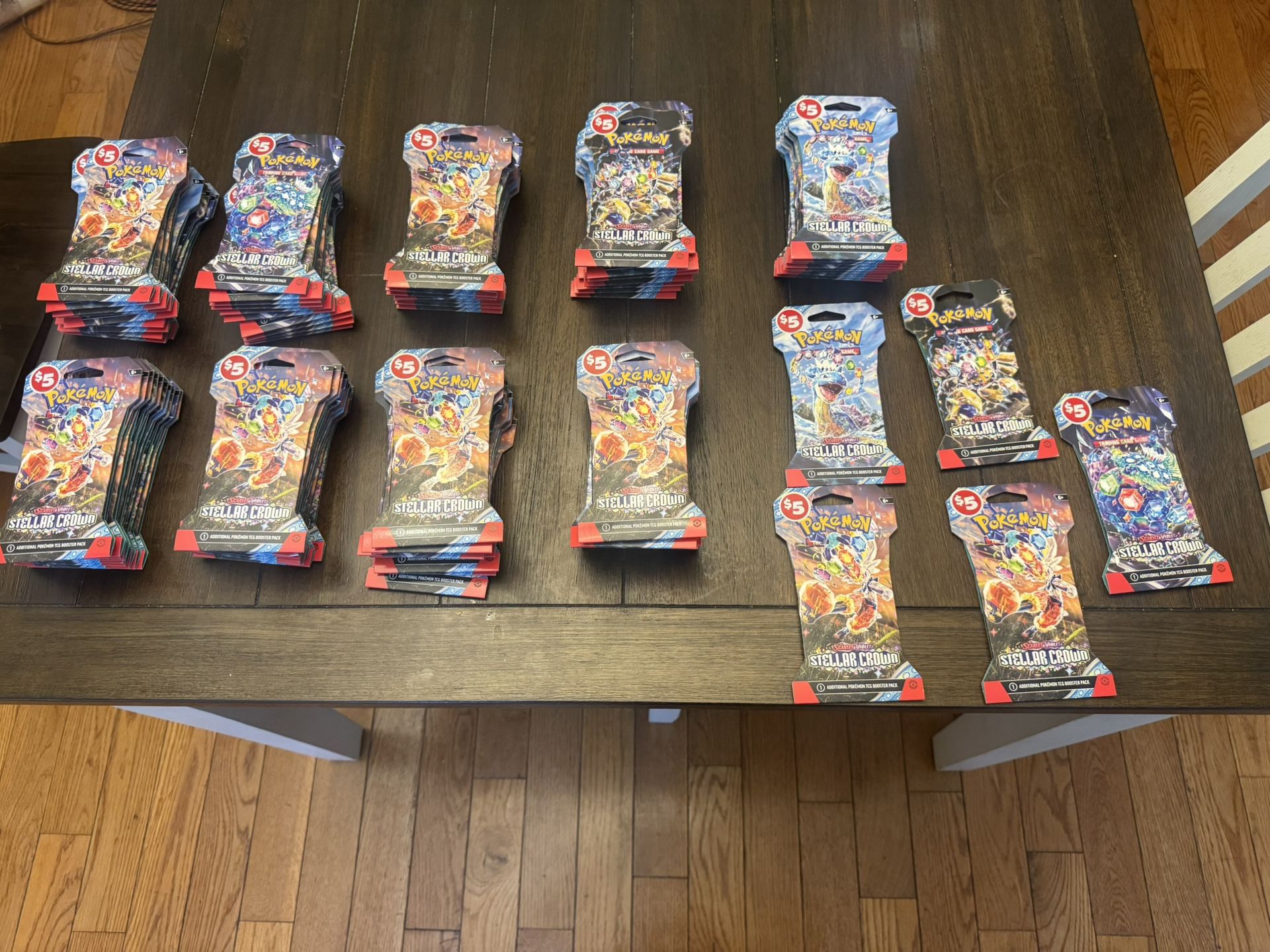 Sleeved Pokemon, Scarlet and Violet stellar crown booster packs