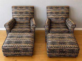 Matching Accent Chairs with Ottomans
