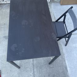 Table with one chair black
